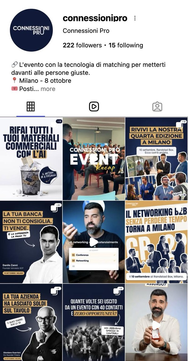 Il profilo Instagram @connessionipro